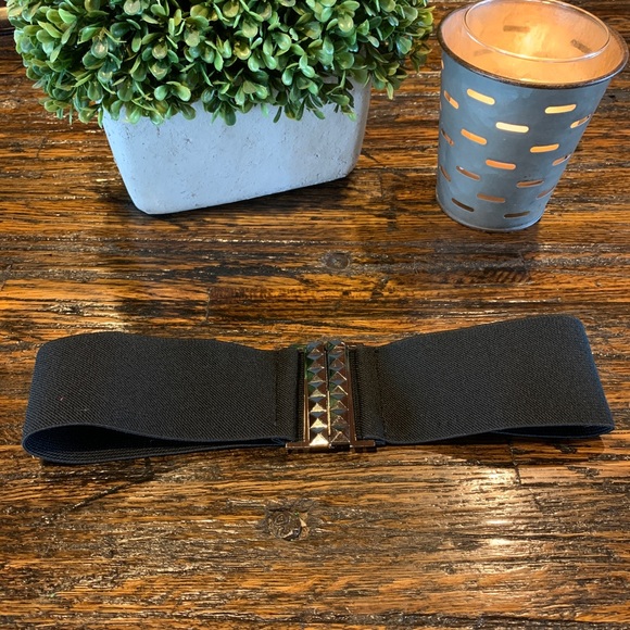 Set of two black elastic belts Stretchy - Picture 2 of 8